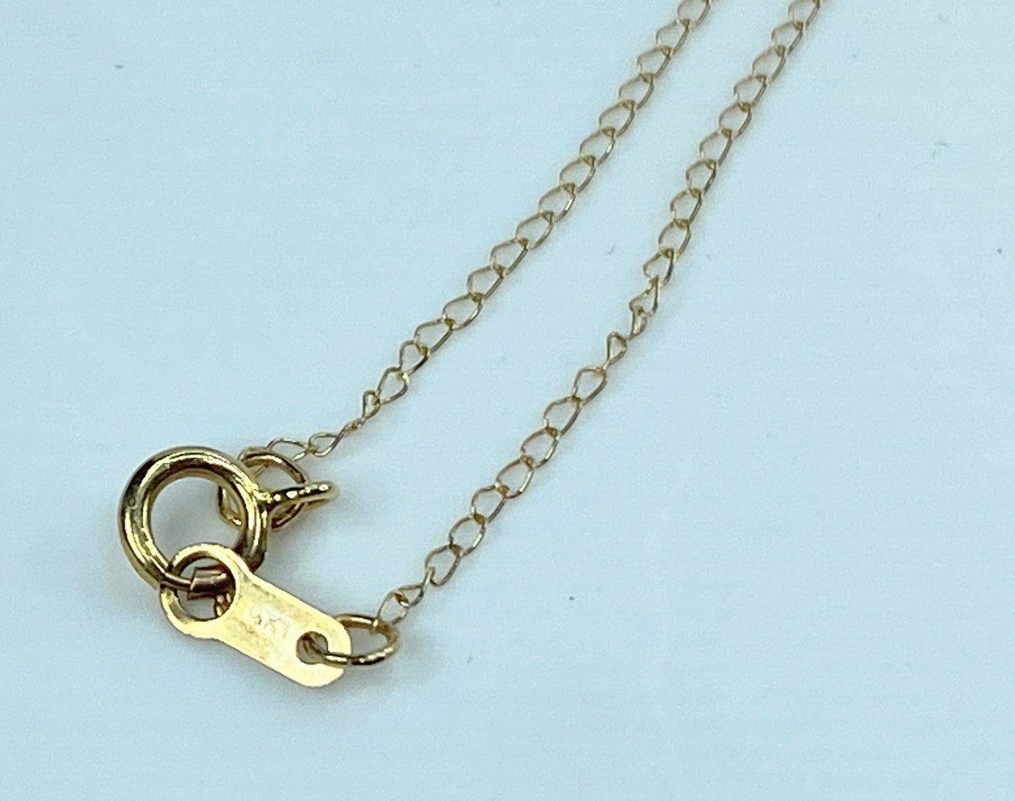 14k 0.3ct White & Blue round brilliant Diamond Cross necklace 2.8g 18g JR923