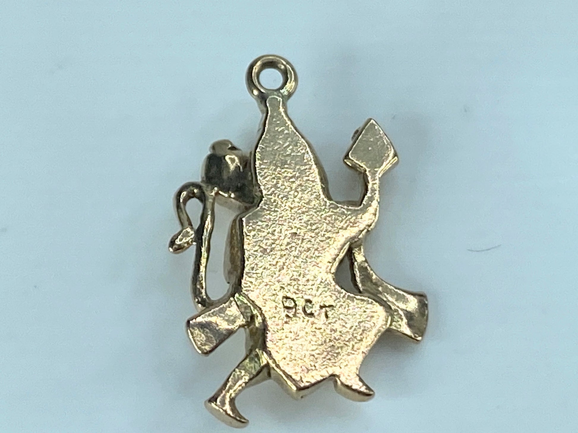 9K yellow gold Gold Hindu God Jisha Hanuman Pendant 23x14.8mm 3,7g JR534