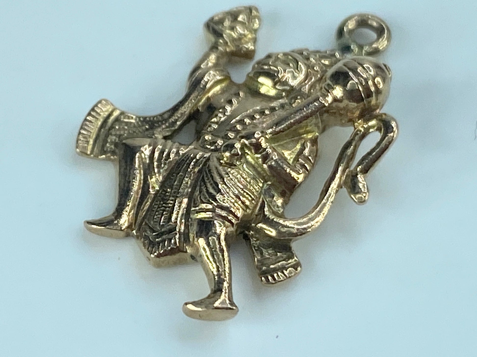 9K yellow gold Gold Hindu God Jisha Hanuman Pendant 23x14.8mm 3,7g JR534
