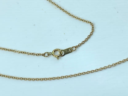 14K gold 0.155ct round brilliant diamond Heart pendant necklace 2.9g 16" JR924