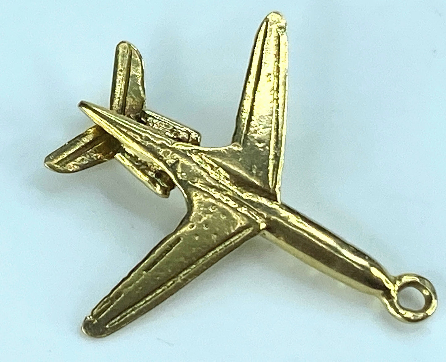 14K yellow gold Aeroplane charm pendant 2.6g 1 1/8" x 1" 2.6g JR536
