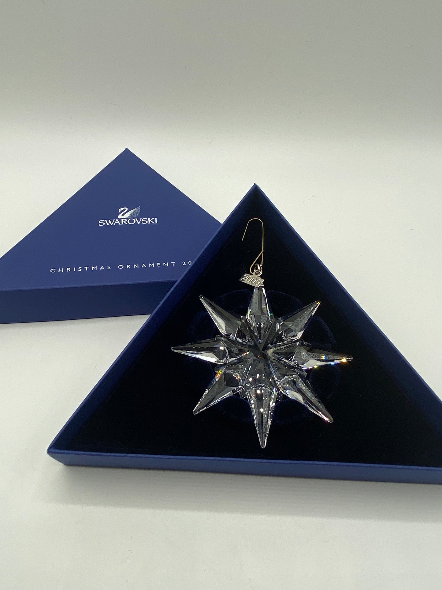 2009 Swarovski Crystal Christmas Ornament Star/snowflake 0983702 XN33