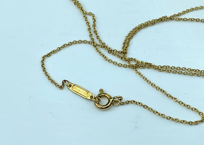 Tiffany & Co. 18K yellow gold Diamond Key pendant necklace 3.3g 24.25" JR930