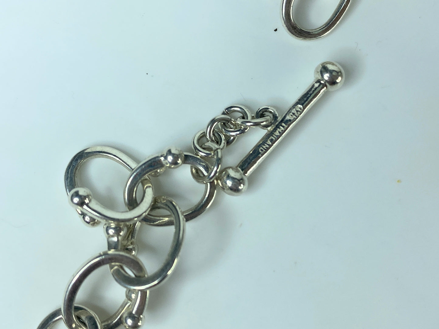 Michael Dawkins Sterling Silver Mixed Oval Link Necklace Toggle clasp 36" JR502