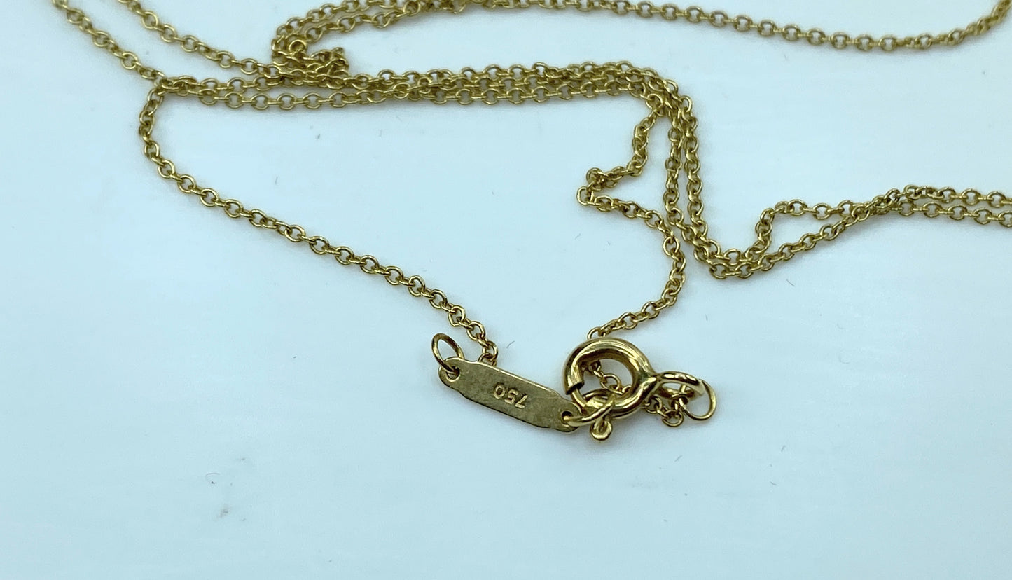 Tiffany & Co. 18K yellow gold Diamond Key pendant necklace 3.3g 24.25" JR930