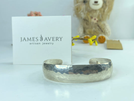 James Avery 925 Sterling Silver "Hammered" Divina Cuff Bracelet Retired JR931
