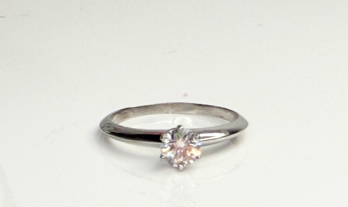 Vintage Tiffany & Co Platinum Diamond Solitaire Ring 0.46ct VS1 E JR1463