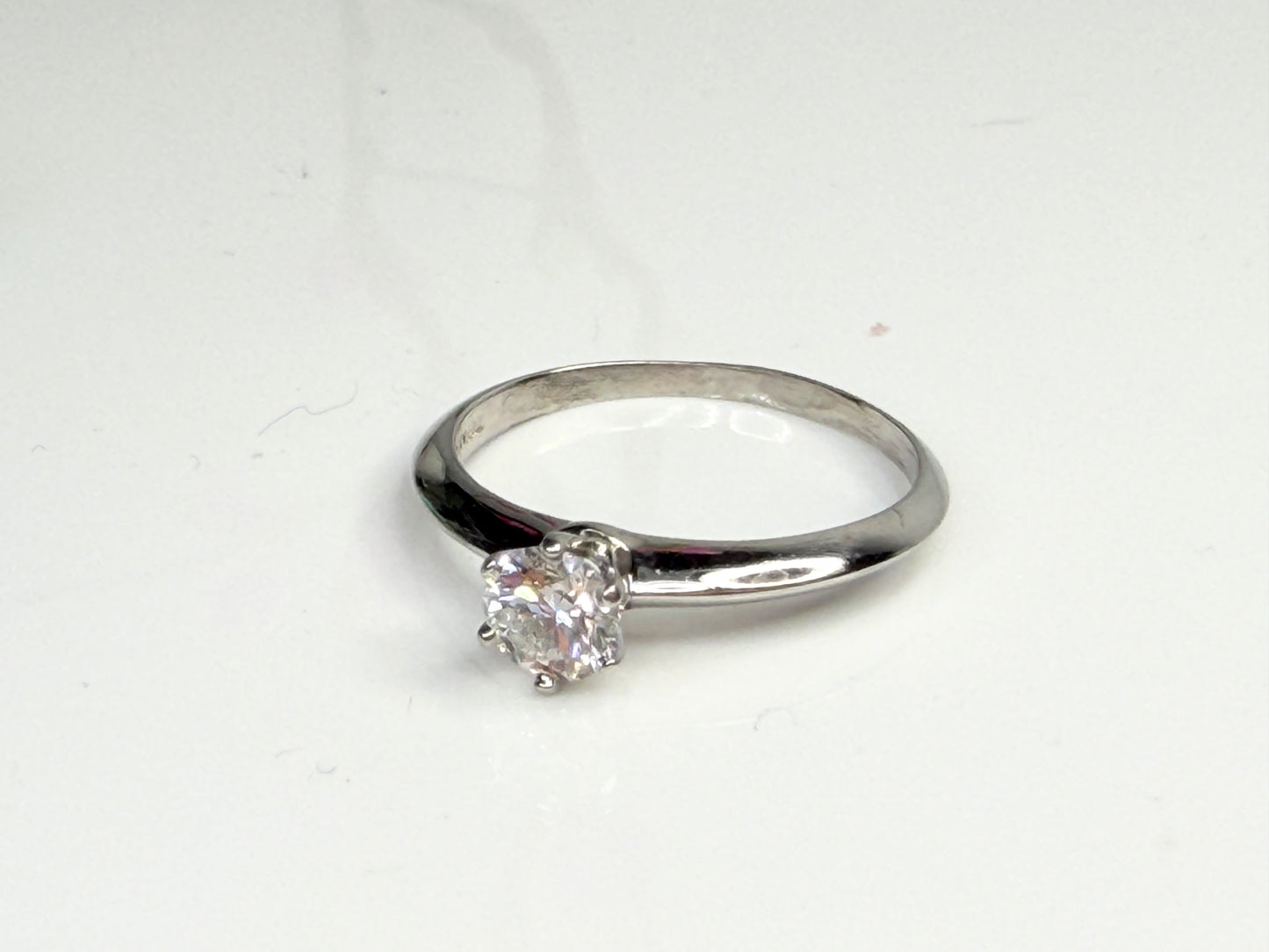 Vintage Tiffany & Co Platinum Diamond Solitaire Ring 0.46ct VS1 E JR1463