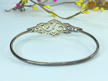 James Avery Sterling Silver Swirl Hinged Bangle Bracelet 8.5" 9.3g JR932
