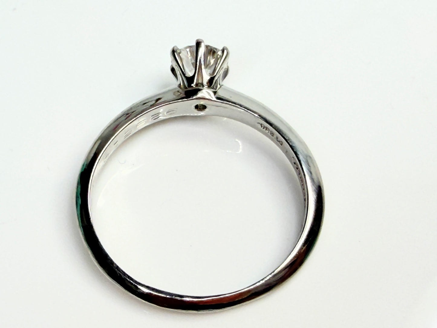 Vintage Tiffany & Co Platinum Diamond Solitaire Ring 0.46ct VS1 E JR1463