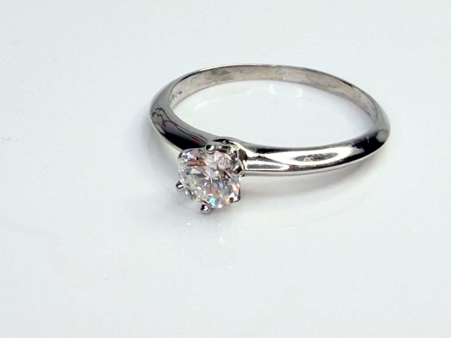 Vintage Tiffany & Co Platinum Diamond Solitaire Ring 0.46ct VS1 E JR1463