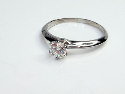 Vintage Tiffany & Co Platinum Diamond Solitaire Ring 0.46ct VS1 E JR1463