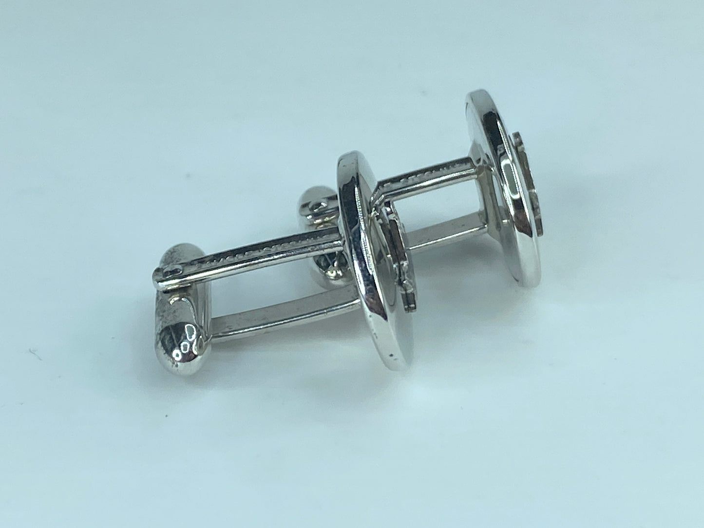 Lammer Sterling silver Mason Masonic blue enamel Cufflinks 8.2g JR504