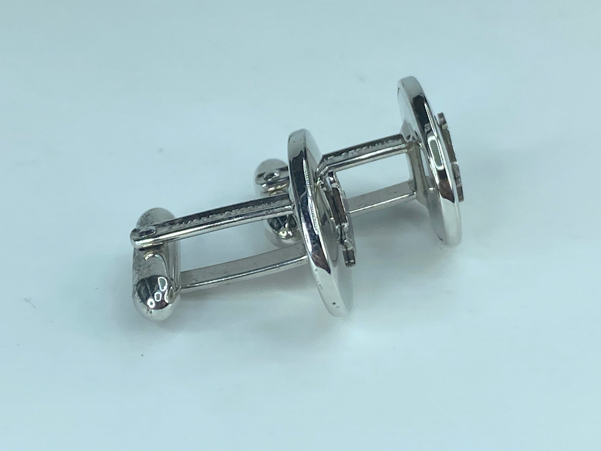 Lammer Sterling silver Mason Masonic blue enamel Cufflinks 8.2g JR504