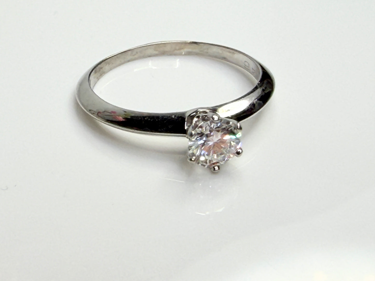Vintage Tiffany & Co Platinum Diamond Solitaire Ring 0.46ct VS1 E JR1463