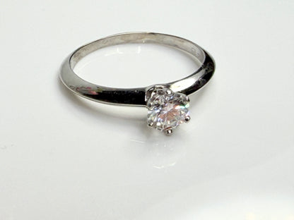 Vintage Tiffany & Co Platinum Diamond Solitaire Ring 0.46ct VS1 E JR1463