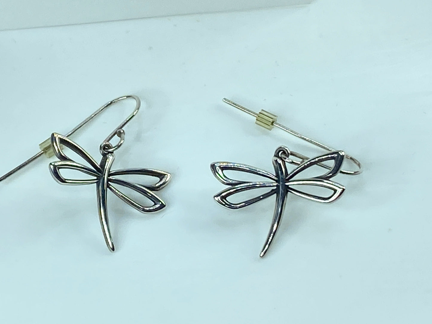 James Avery sterling silver Dragonfly dangle hook earrings with box 4.2g JR933