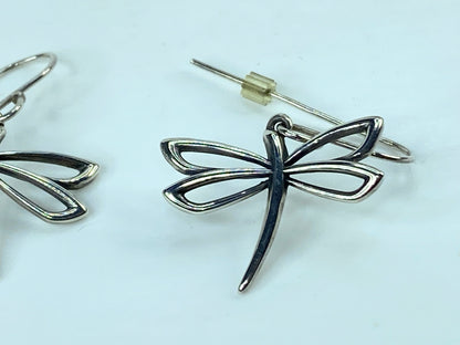 James Avery sterling silver Dragonfly dangle hook earrings with box 4.2g JR933