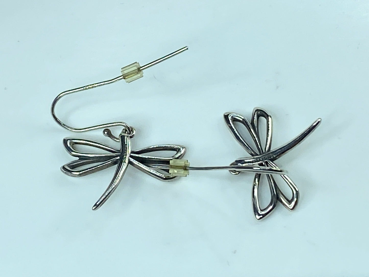 James Avery sterling silver Dragonfly dangle hook earrings with box 4.2g JR933