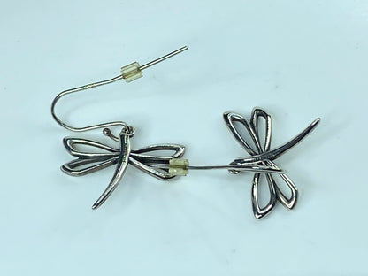 James Avery sterling silver Dragonfly dangle hook earrings with box 4.2g JR933