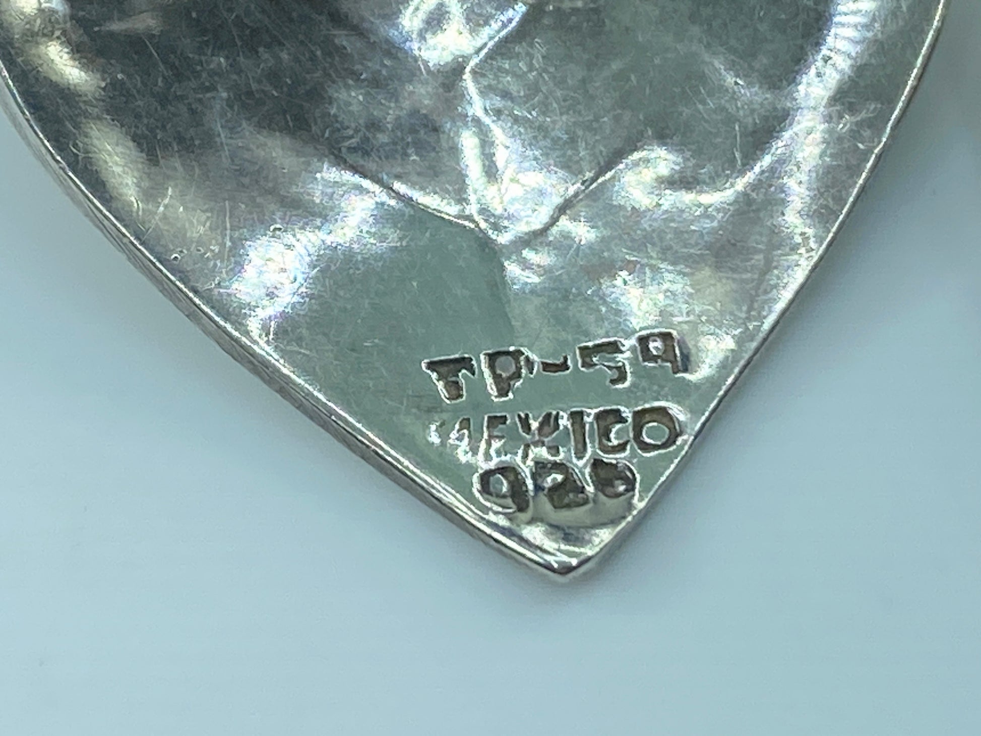 Heart Navajo Taxco sterling & turquoise handstamped post earrings handmade JR505