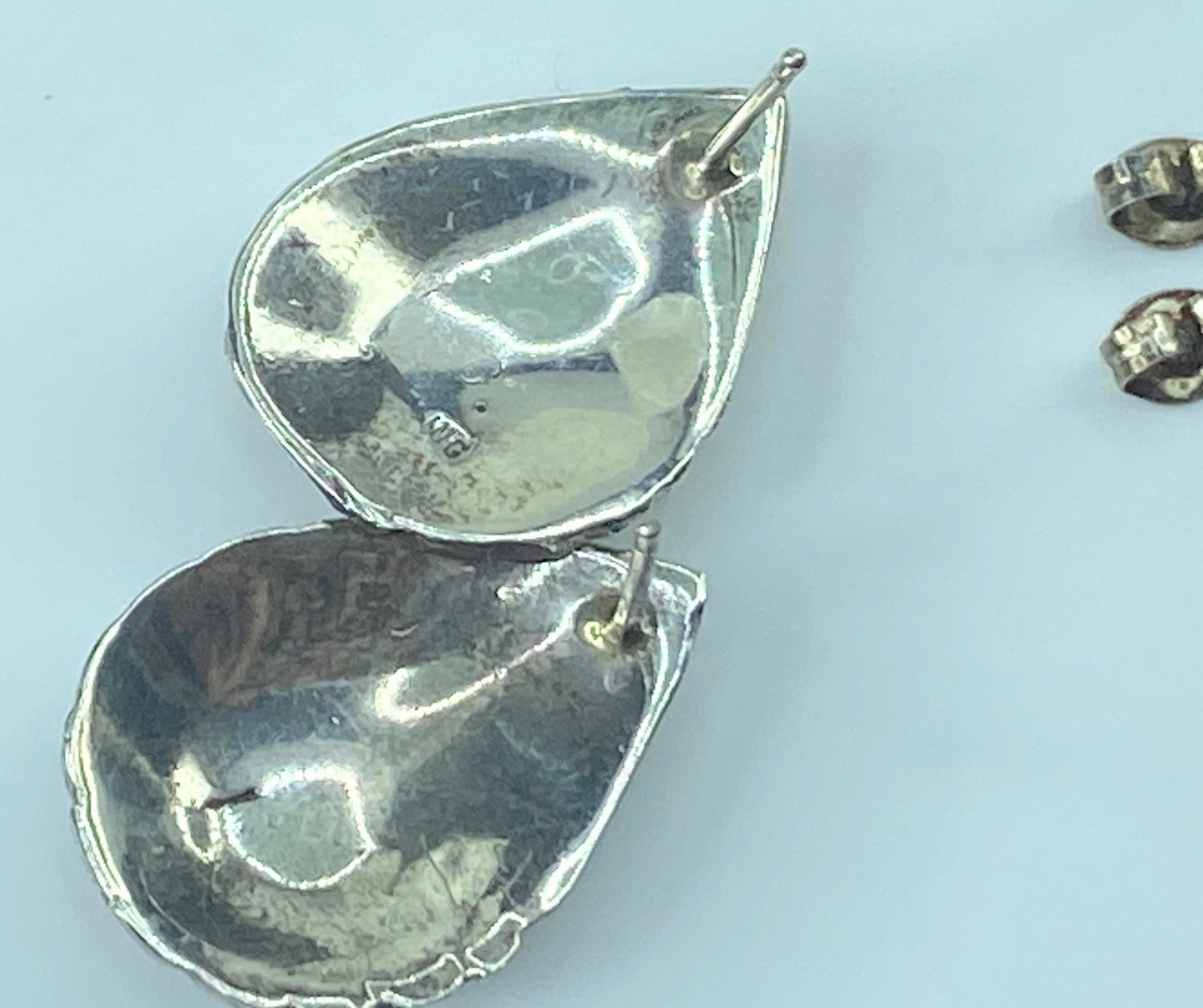 Navajo multiple Gemstones Sterling Silver Earrings 8.8g JR506