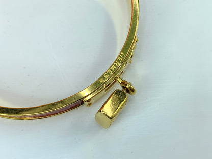 Vintage Hermes Epsom Kelly Lock Cadena Bracelet Rouge Casaque s8.25 GS628