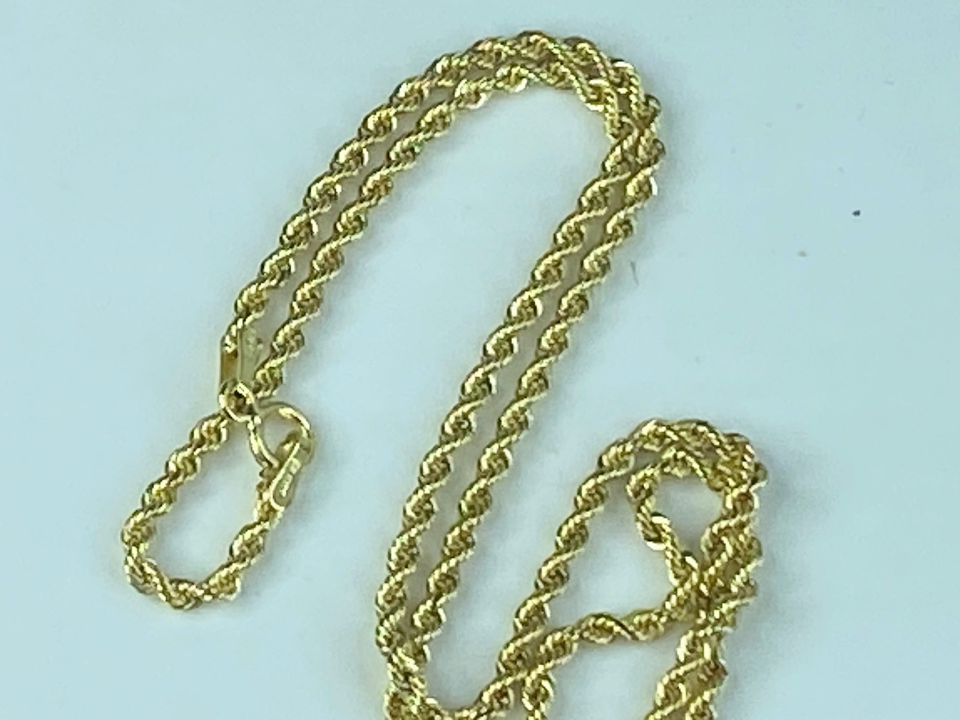 Italy Milor 14K gold 2.15mm diamond cut Rope link x-long necklace 36" 4.3g JR528