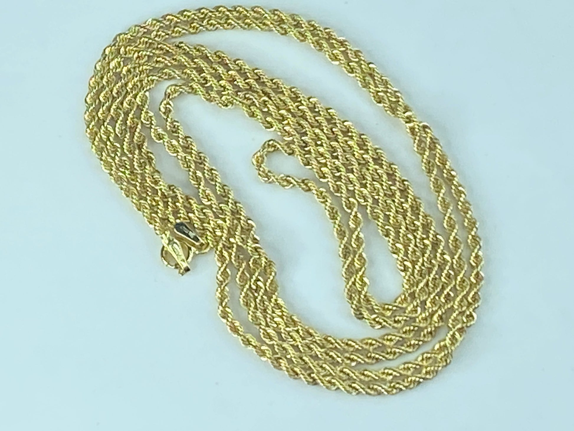 Italy Milor 14K gold 2.15mm diamond cut Rope link x-long necklace 36" 4.3g JR528
