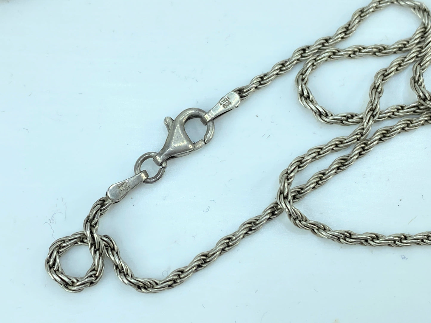 c1879 Morgan Silver pendant rope link necklace 24" x 1.5mm leather pouch JR934