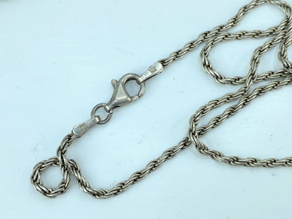c1879 Morgan Silver pendant rope link necklace 24" x 1.5mm leather pouch JR934