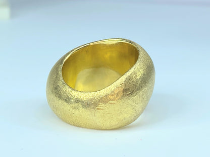 H Stern 18K "Golden Stone" Pedras Roladas Brushed finish ring 25.3g s8 JR9099