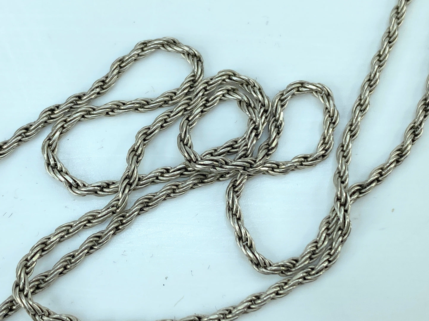 c1879 Morgan Silver pendant rope link necklace 24" x 1.5mm leather pouch JR934