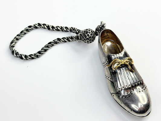Vintage John Hardy Sterling Silver 18K Golf Shoe & Golf Ball Pendant SS252