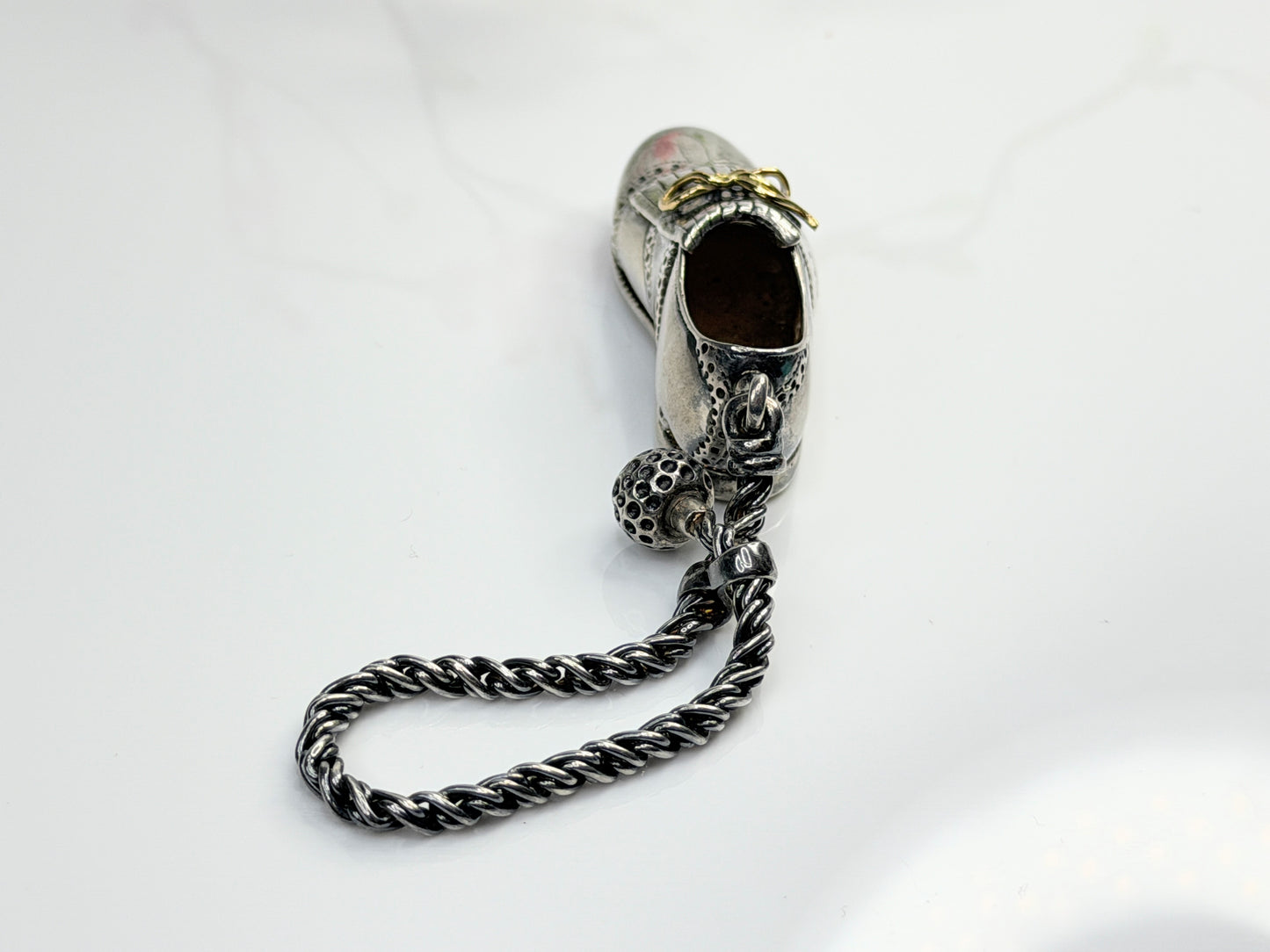 Vintage John Hardy Sterling Silver 18K Golf Shoe & Golf Ball Pendant SS252