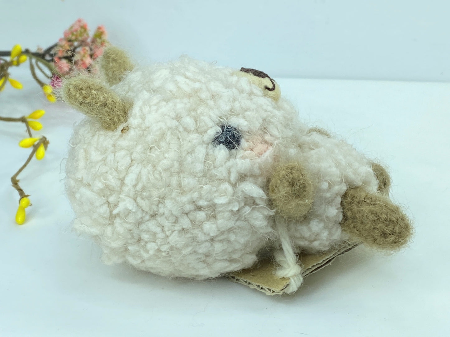 Japan handmade wool felt little "Kaoru" wild sheep doll 4 3/4" x 3 1/4" A390