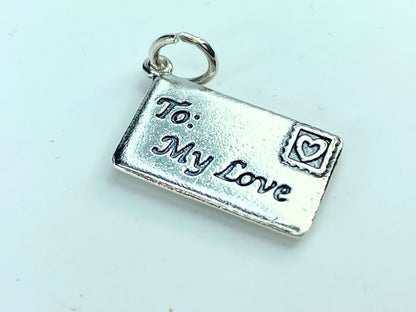 James Avery sterling silver 925 "To my love" Enamel Heart charm 3.0g JR9617