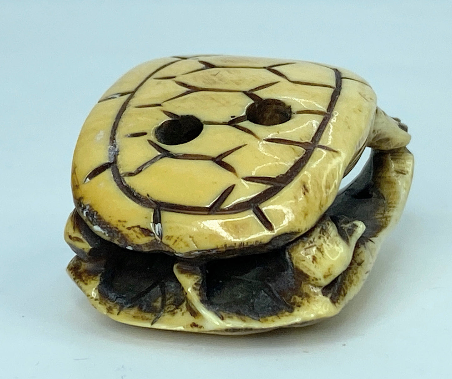 c1900 carved Bakelite (?)/ Resin Netuske Turtle 1 3/8" GS640