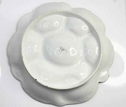 Haviland Limoges Yellow Floral Oyster Plate Gold Trim France 9in A856