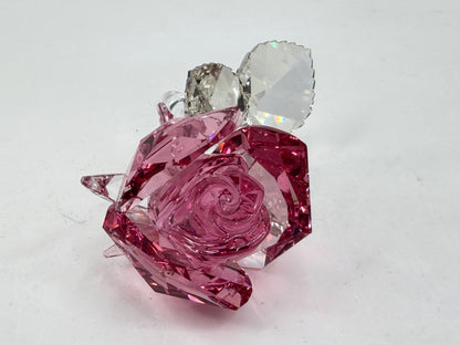 Swarovski Blossoming Rose Rosy Pink Crystal Retired 5094612 Vintage COA S329