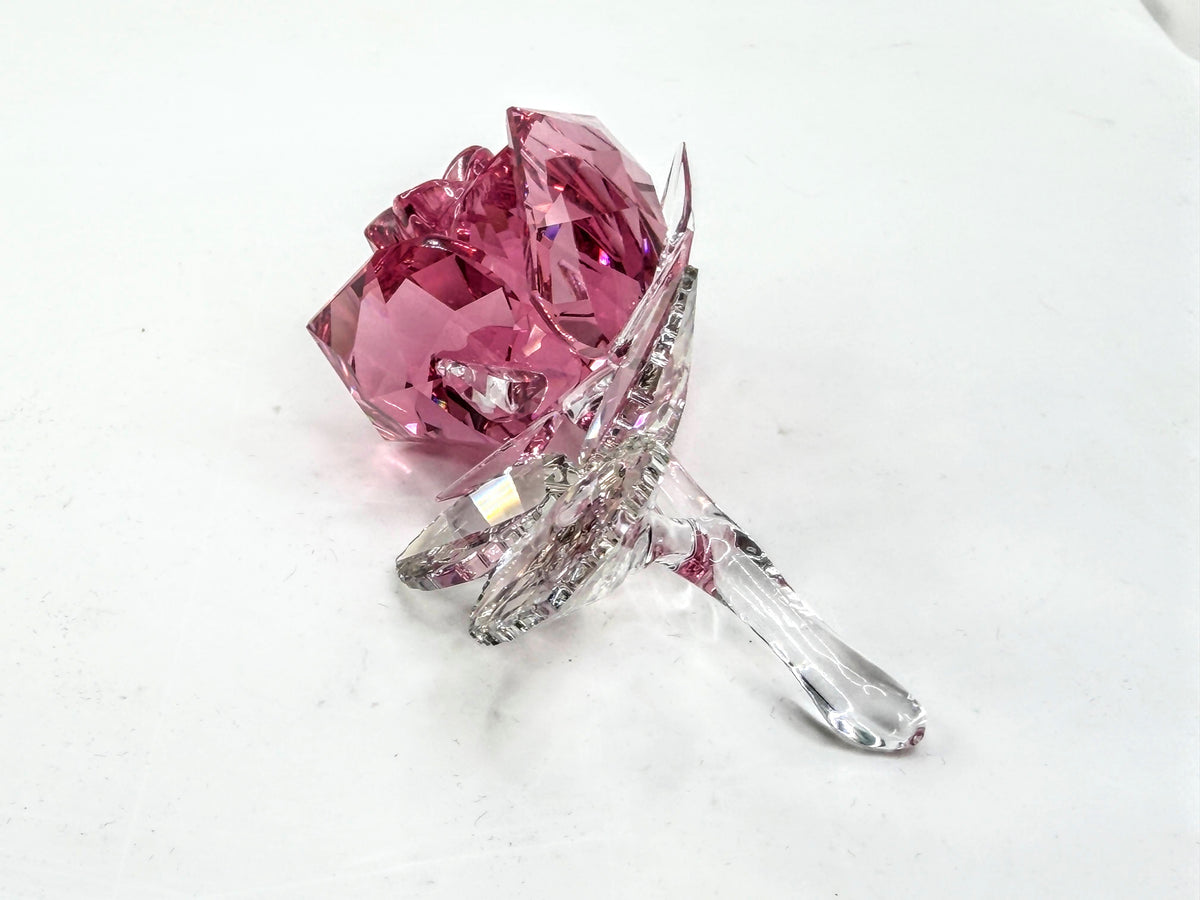 Swarovski Blossoming Rose Rosy Pink Crystal Retired 5094612 Vintage COA S329