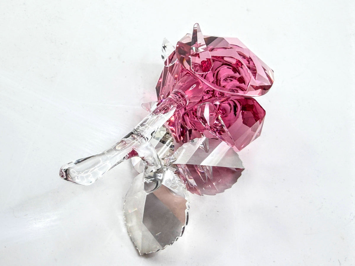 Swarovski Blossoming Rose Rosy Pink Crystal Retired 5094612 Vintage COA S329