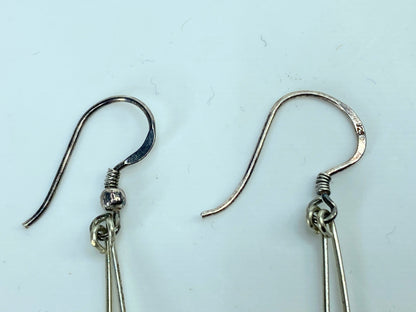 Sterling Silver carved Bakalite Double Tulip Drop dangle earrings 2 3/4" GS644