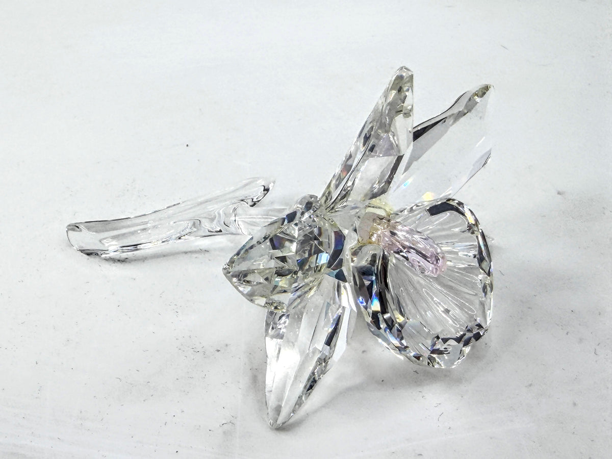 Swarovski Crystal Orchid Flower Pink Center Retired 200287 Vintage S330