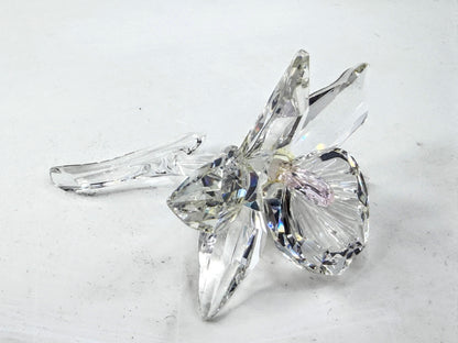 Swarovski Crystal Orchid Flower Pink Center Retired 200287 Vintage S330