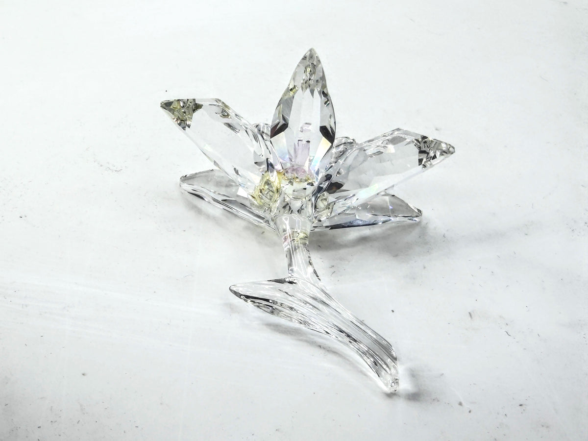 Swarovski Crystal Orchid Flower Pink Center Retired 200287 Vintage S330