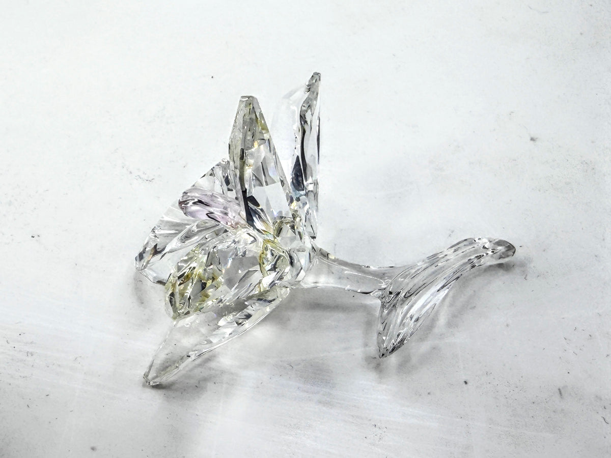 Swarovski Crystal Orchid Flower Pink Center Retired 200287 Vintage S330