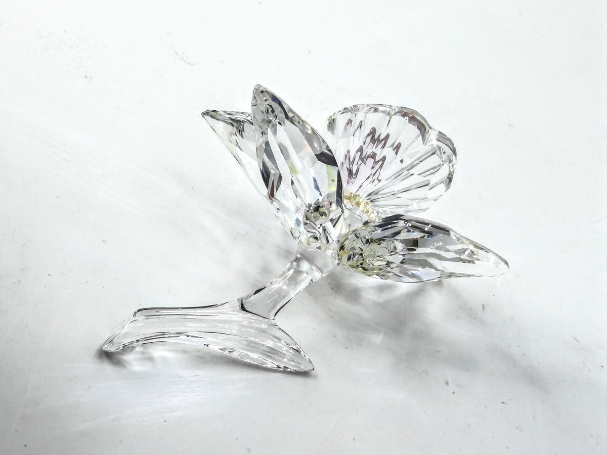 Swarovski Crystal Orchid Flower Pink Center Retired 200287 Vintage S330