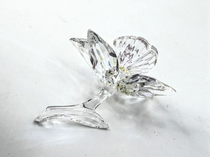 Swarovski Crystal Orchid Flower Pink Center Retired 200287 Vintage S330