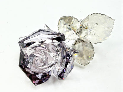 Swarovski Silver Crystal Amethyst Purple Rose Flower Retired Vintage A331